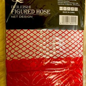 New in packaging Red Hot Fishnet with lace      OS